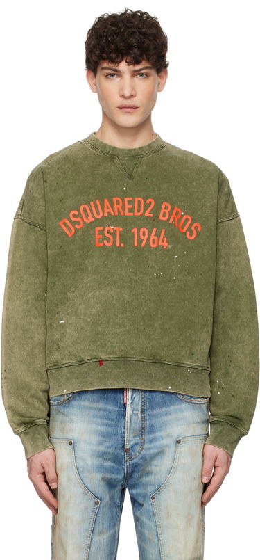 Pleteni pulover DSQUARED2 Dsquared2 Cypro Fit Sweatshirt Zelena | S74GU0847_S25030, 0