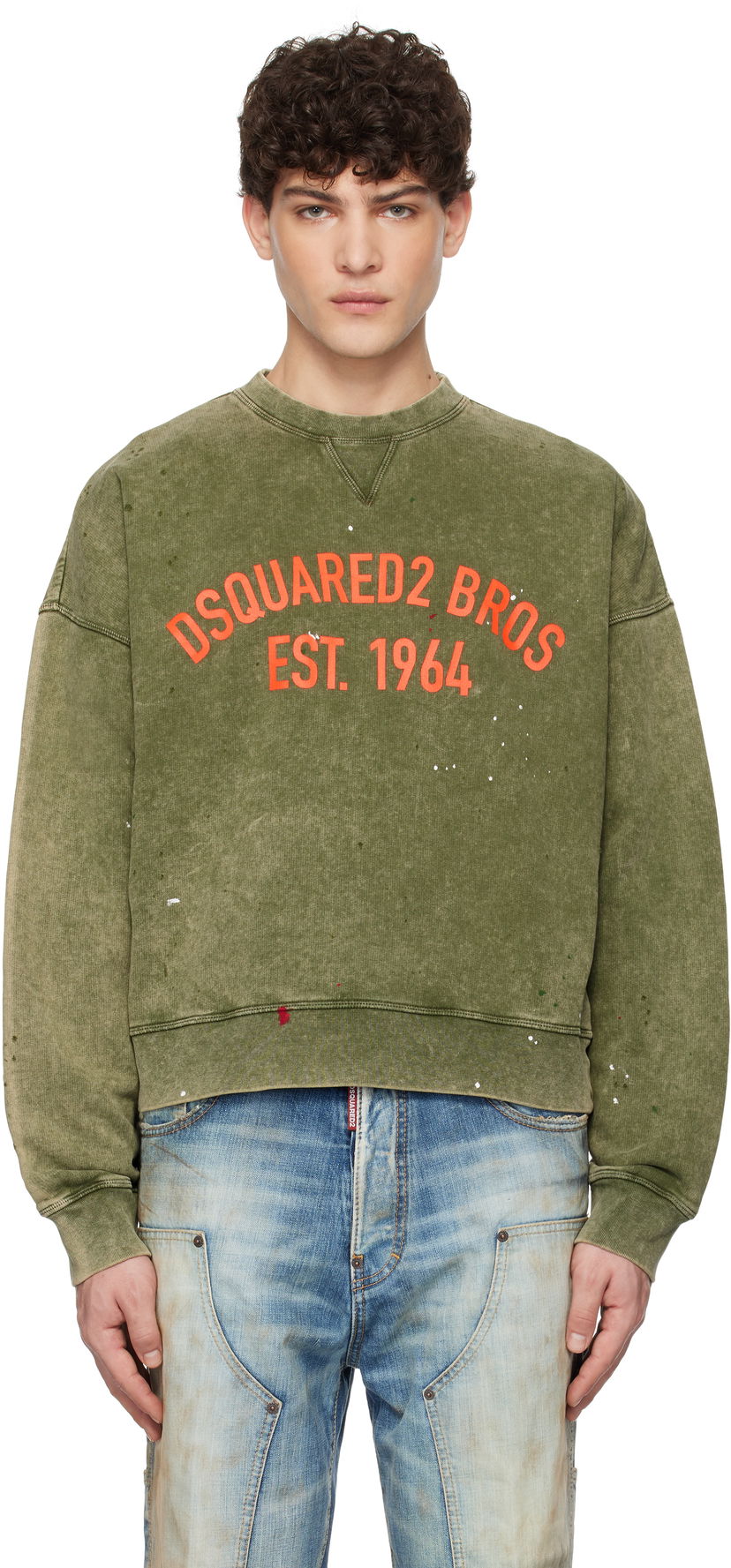 Pleteni pulover DSQUARED2 Dsquared2 Cypro Fit Sweatshirt Zelena | S74GU0847_S25030