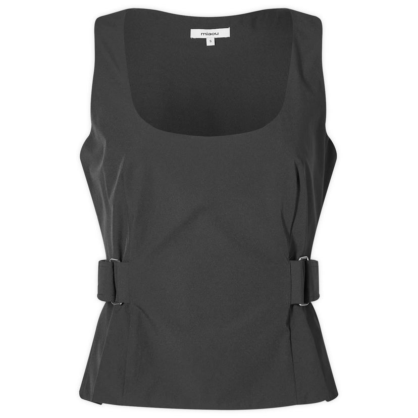 Majica brez rokavov Miaou Miaou Leila Sleeveless Top, Size Large Črna | 7120NYLBLK