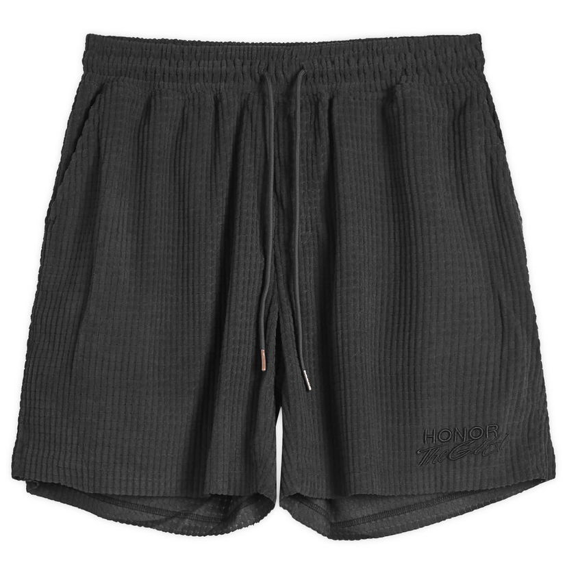 Kratke hlače Honor The Gift Honor the Gift Textured Knit Shorts, Size Large Črna | HTG250121-BLK