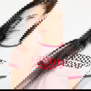 Krop-top Tommy Hilfiger Tommy Jeans Slim Script Crop T-Shirt Roza | DW0DW20631 TH3, 4