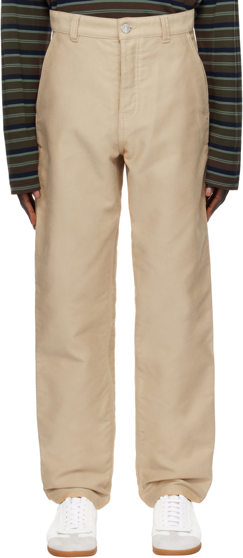 Cargo hlače AMI Worker Trousers Bež | HTR304.CO0083