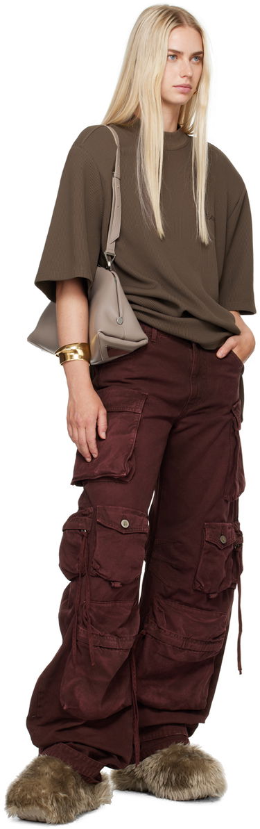 Cargo hlače The Attico Attico Fern Cargo Pants Bordo | 247WCP84 D088, 3