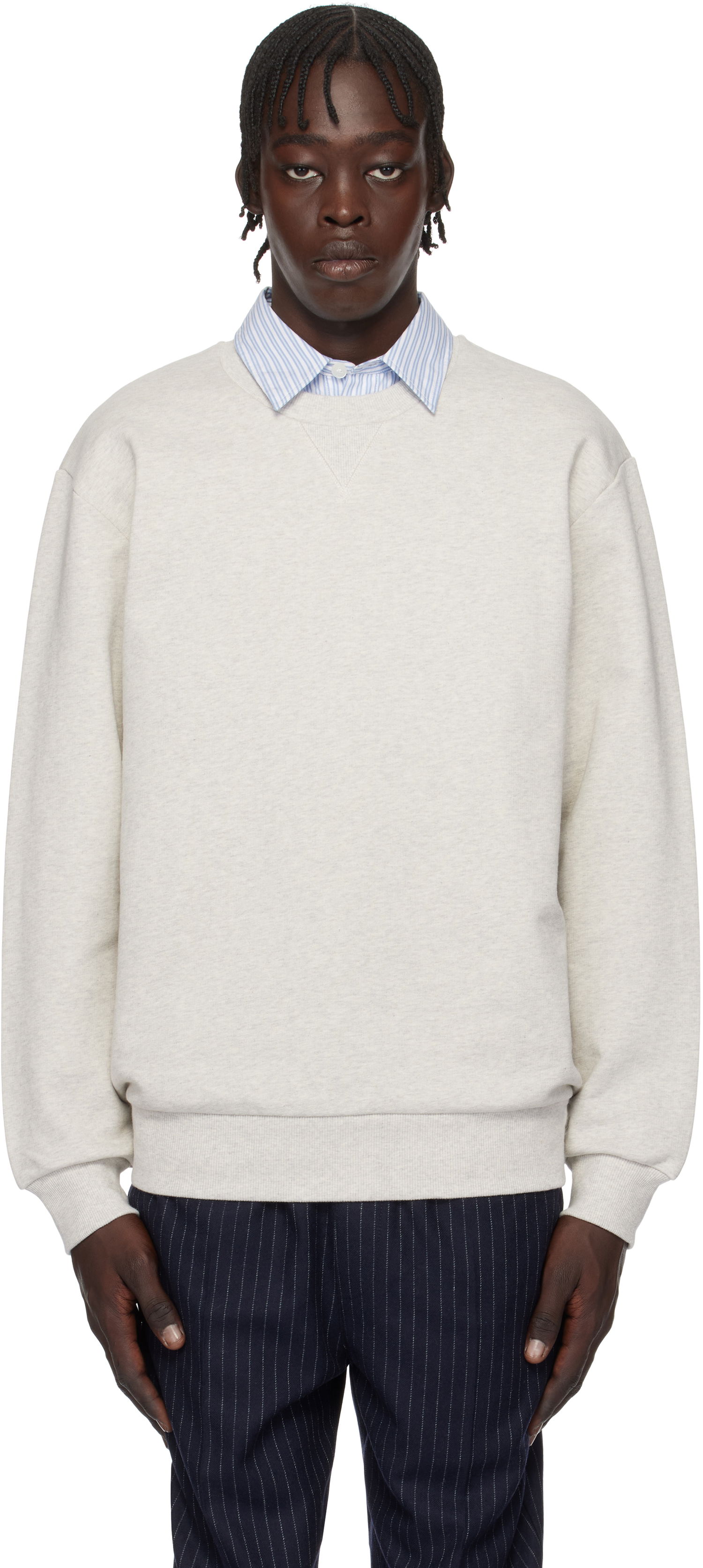Pulover A.P.C. Label H Crewneck Sweatshirt Siva | COHCM-H27964, 0