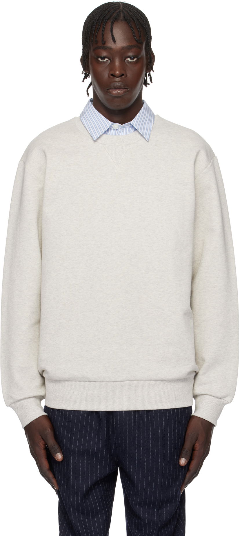 Pulover A.P.C. Label H Crewneck Sweatshirt Siva | COHCM-H27964