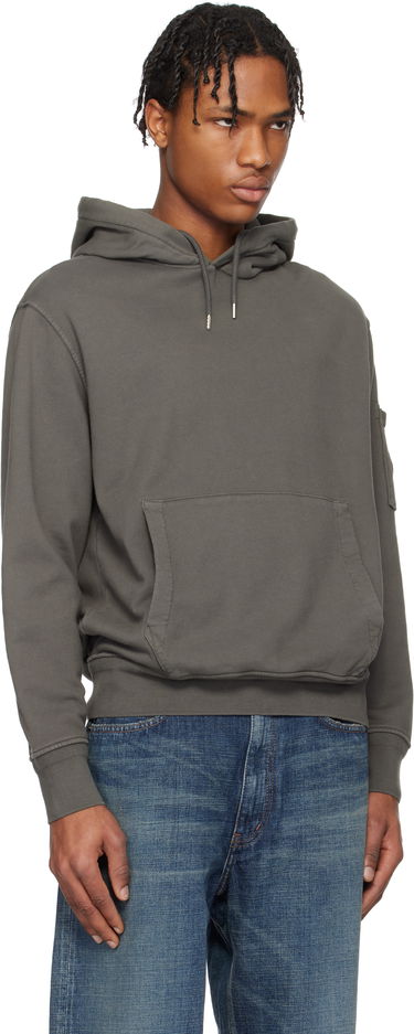 Pulover C.P. Company C.P. Company Diagonal Fleece Resist Dyed Lens Hoodie Siva | 18CMSS099A-110044R, 1
