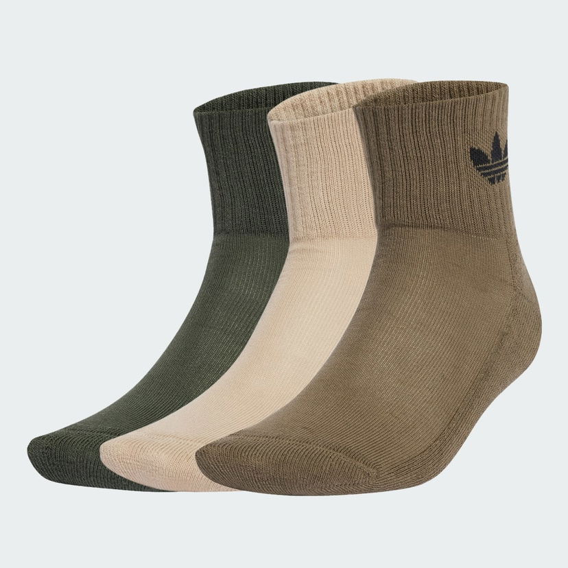 Nogavice adidas Performance Mid-Cut Crew Socks - 3 Pairs Zelena | JV8594