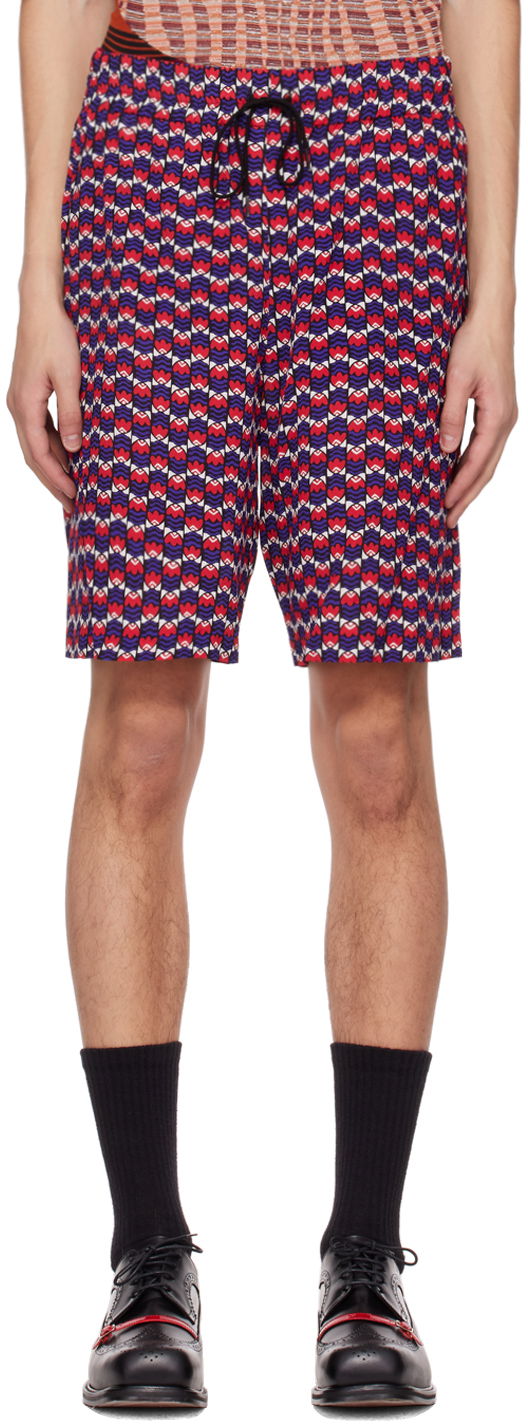 Kratke hlače Anna Sui Exclusive Print Shorts Rdeča | M1023C40