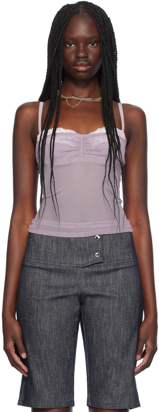 Majica brez rokavov Miaou Miaou Enzo Lace Trim Tank Top Lila | 7092PM1SMO