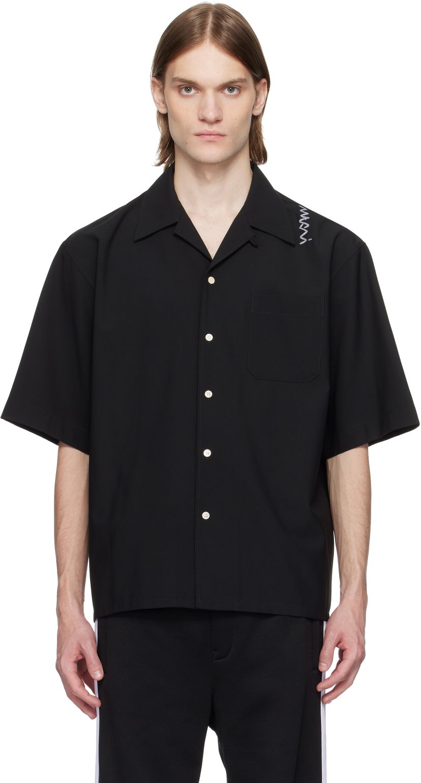 Srajce Marni Marni Light Wool Bowling Shirt Črna | CUMU0054S3 UTP771
