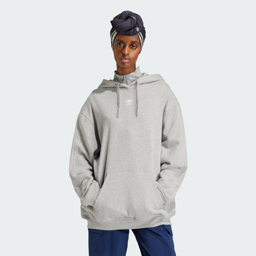 Pulover adidas Performance Loose Fit Terry Hoodie Siva | IY9616