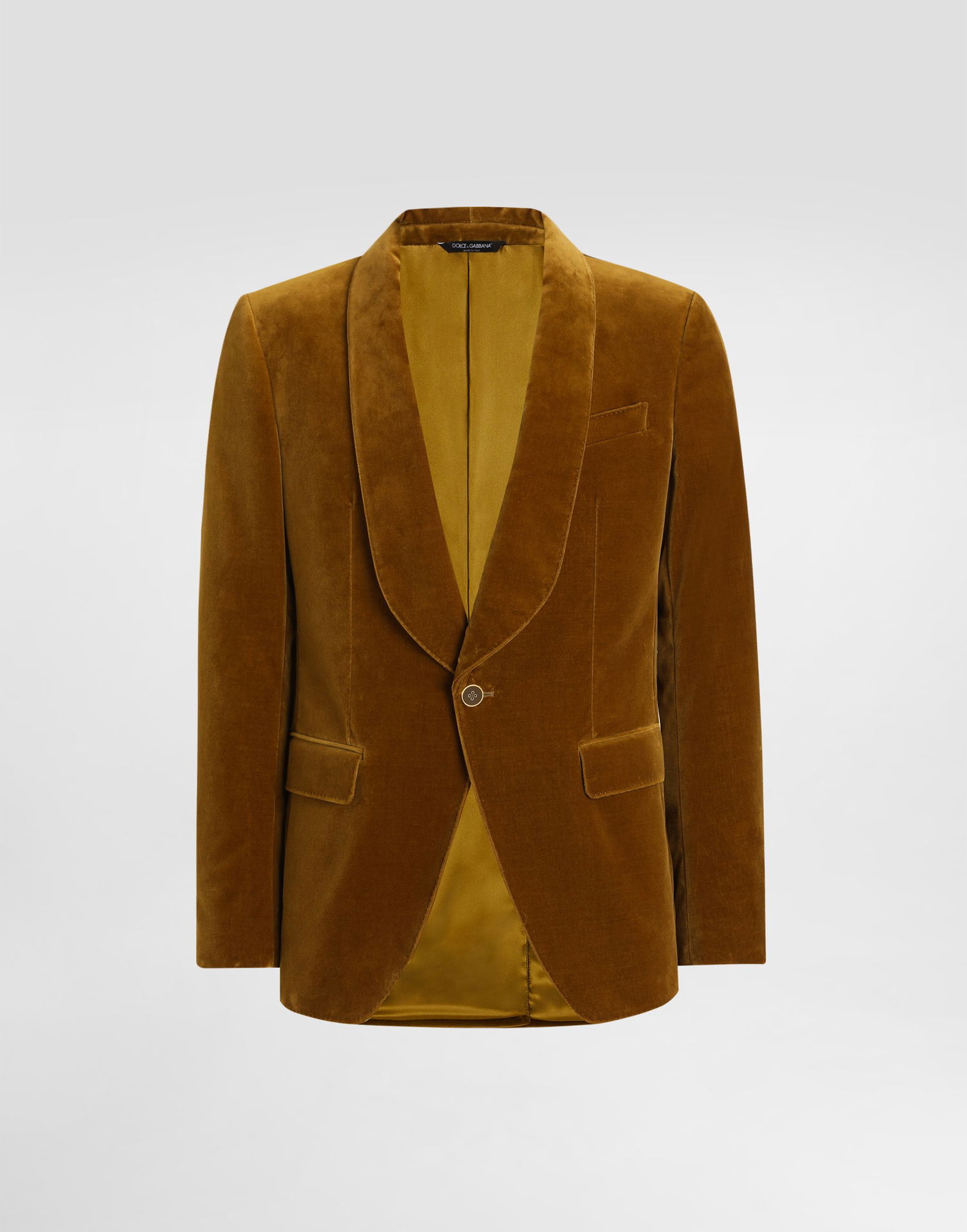 Jakna Dolce & Gabbana Velvet Single-breasted Jacket Rjava | G2UO6TFUWCUA0886, 0