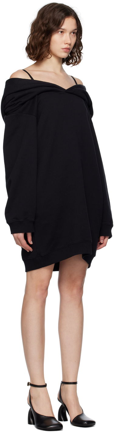 Obleke Maison Margiela MM6 Maison Margiela Off-The-Shoulder Sweatshirt Dress Črna | S52DD0074 M25014, 1