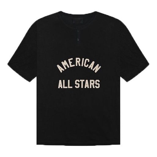 Majica Fear of God Fear of God The Seventh Collection All Star Henley T-Shirt Črna | FOG-FW20-003