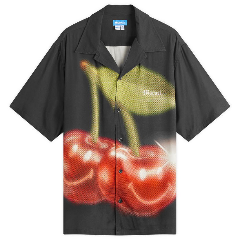Srajce MARKET Smiley Cherries Vacation Shirt, Size Large Črna | 369000165-BLK