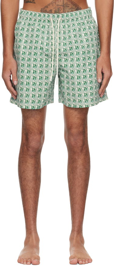 Kopalke Palm Angels Palm Angels 'PA' Diamond Print Swim Shorts Zelena | PMFD012S25FAB004550B, 0