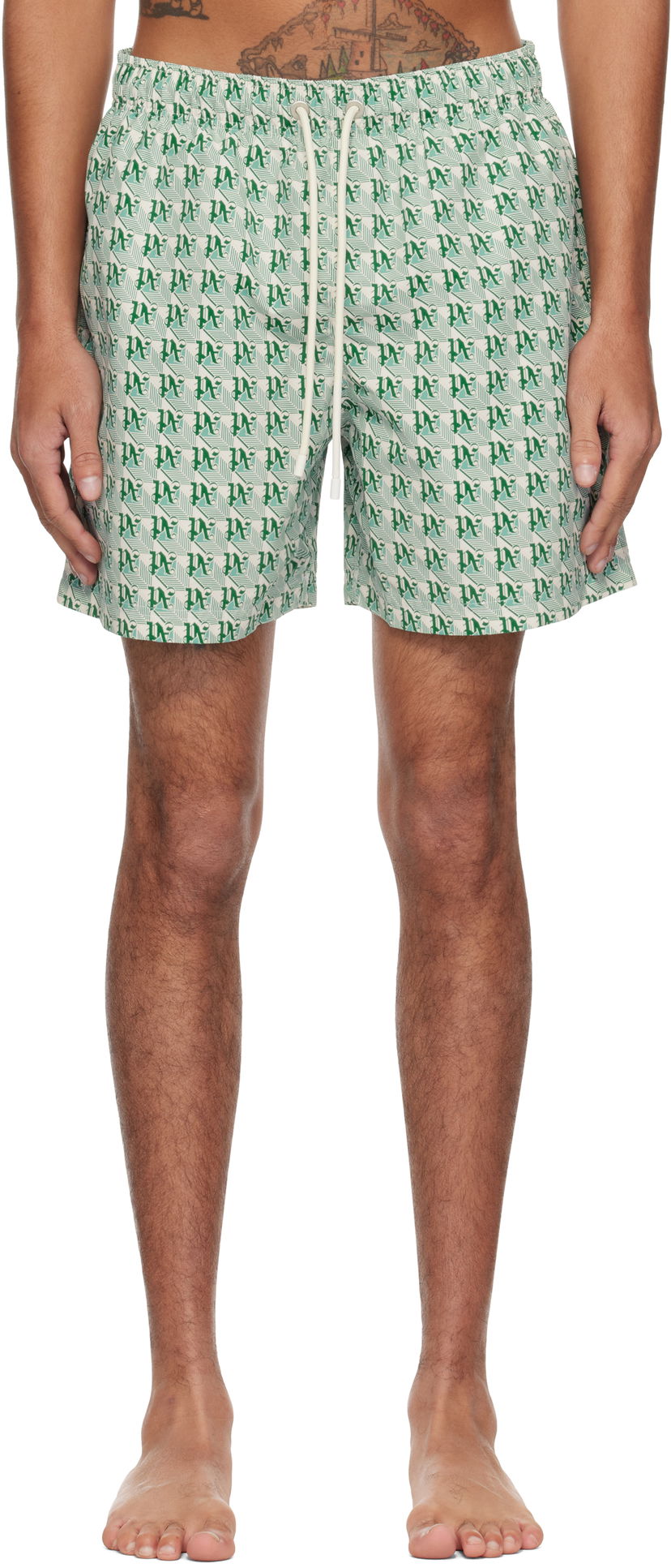 Kopalke Palm Angels Palm Angels 'PA' Diamond Print Swim Shorts Zelena | PMFD012S25FAB004550B