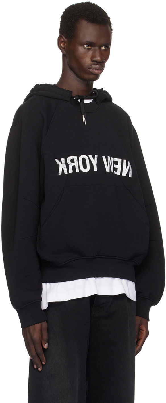 Pulover Helmut Lang 'New York' Graphic Print Hoodie Črna | O06HM515, 1