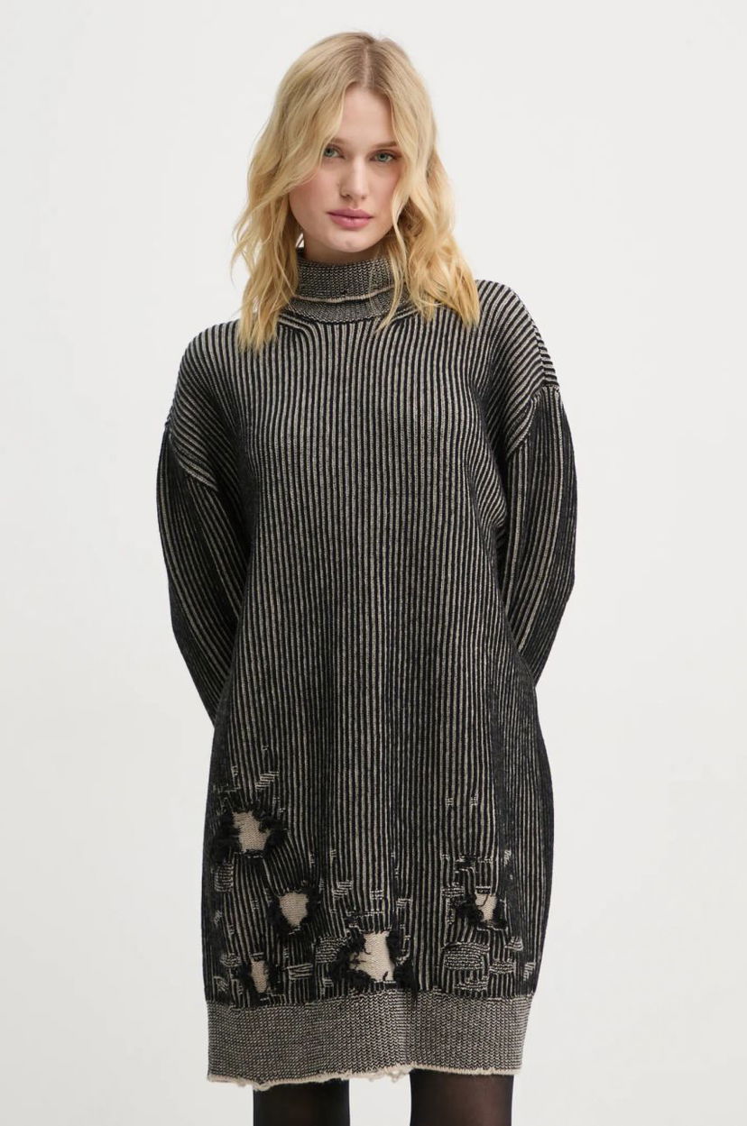 Pleteni pulover Maison Margiela Oversize Mini Wool Dress Črna | S62DA0031.M13076