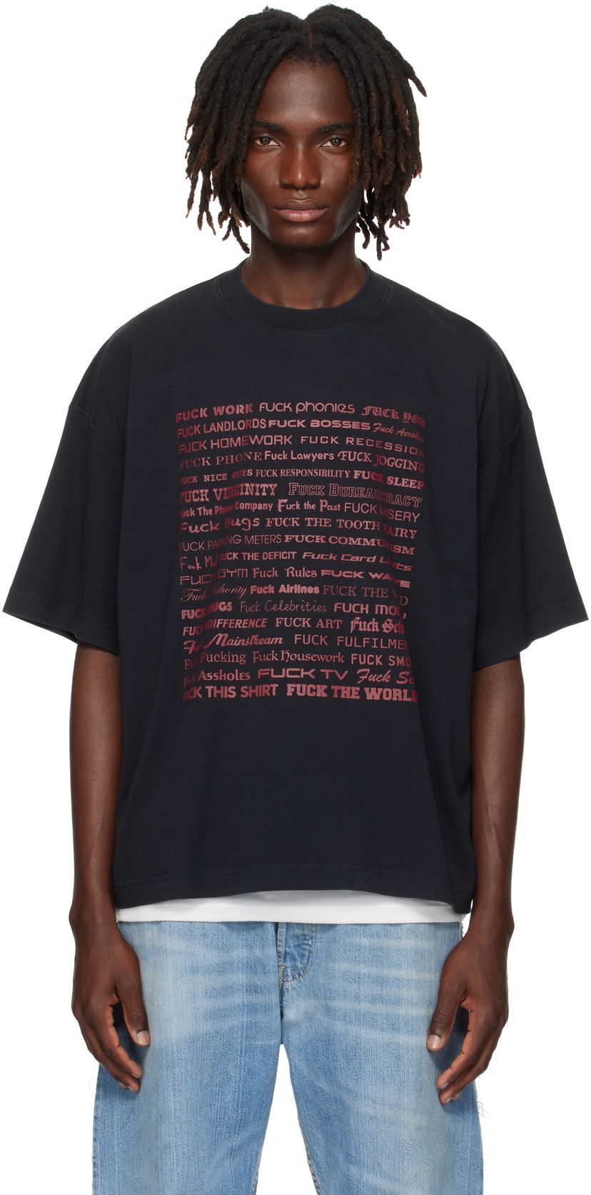 Majica VETEMENTS Vetements 'Fuck' Regular Fit T-Shirt Črna | UH76TR660B