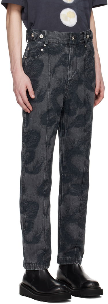 Hlače Feng Chen Wang Feng Chen Wang Dragon Print Jeans Črna | FMS17TR08, 1