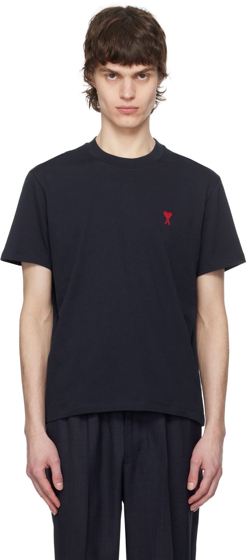 Majica AMI AMI Paris Ami de Coeur Cotton T-Shirt Mornarica | BFUTS035.724