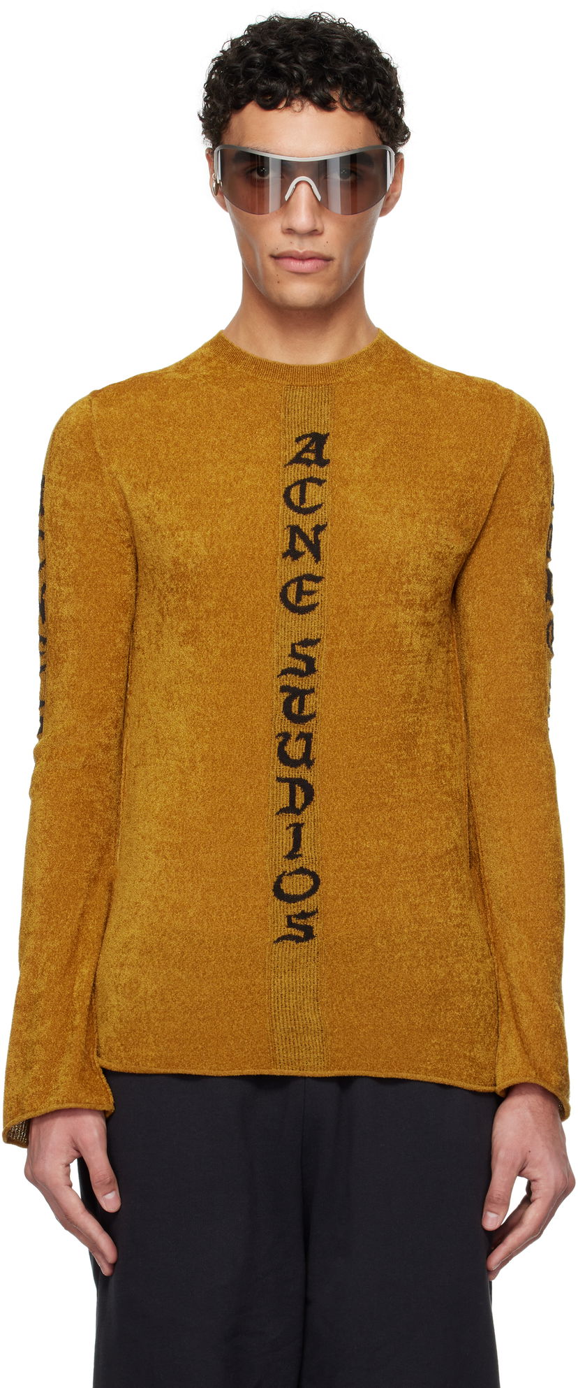 Pleteni pulover Acne Studios Acne Studios Velour Sweater Rjava | B60355-