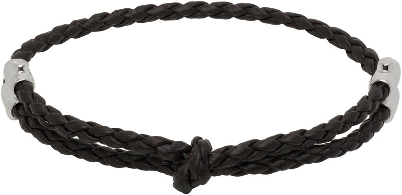 Zapestnica Bottega Veneta Bottega Veneta Braided Leather Bracelet Rjava | 838329V507C2113