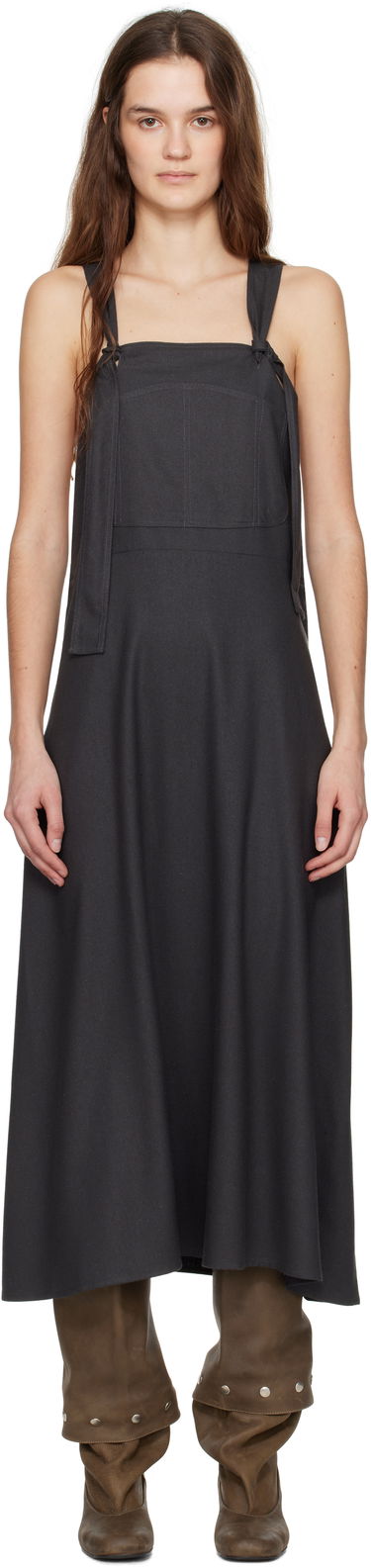 Obleke Baserange Baserange Gren Overalls Midi Dress Siva | DRGRO-WS-SP25, 0