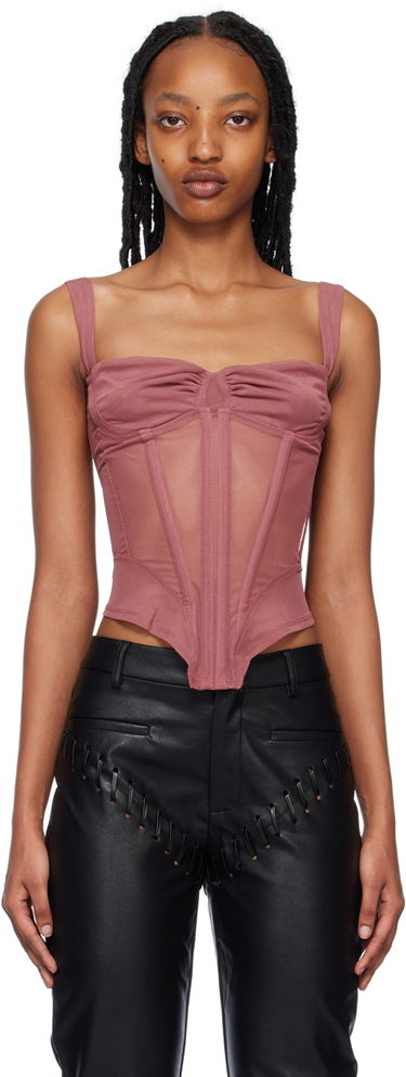 Majica brez rokavov Miaou Miaou Deville Mesh Corset Tank Top Roza | 7034PM1CUR, 0