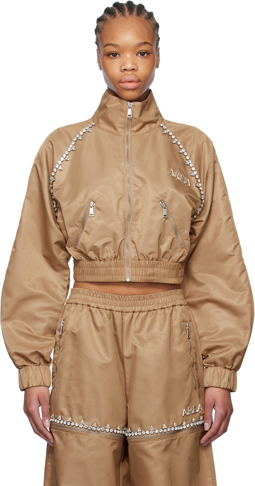Trenirka Area AREA Crystal Trim Track Jacket Rjava | FW24AWOU0028FA01