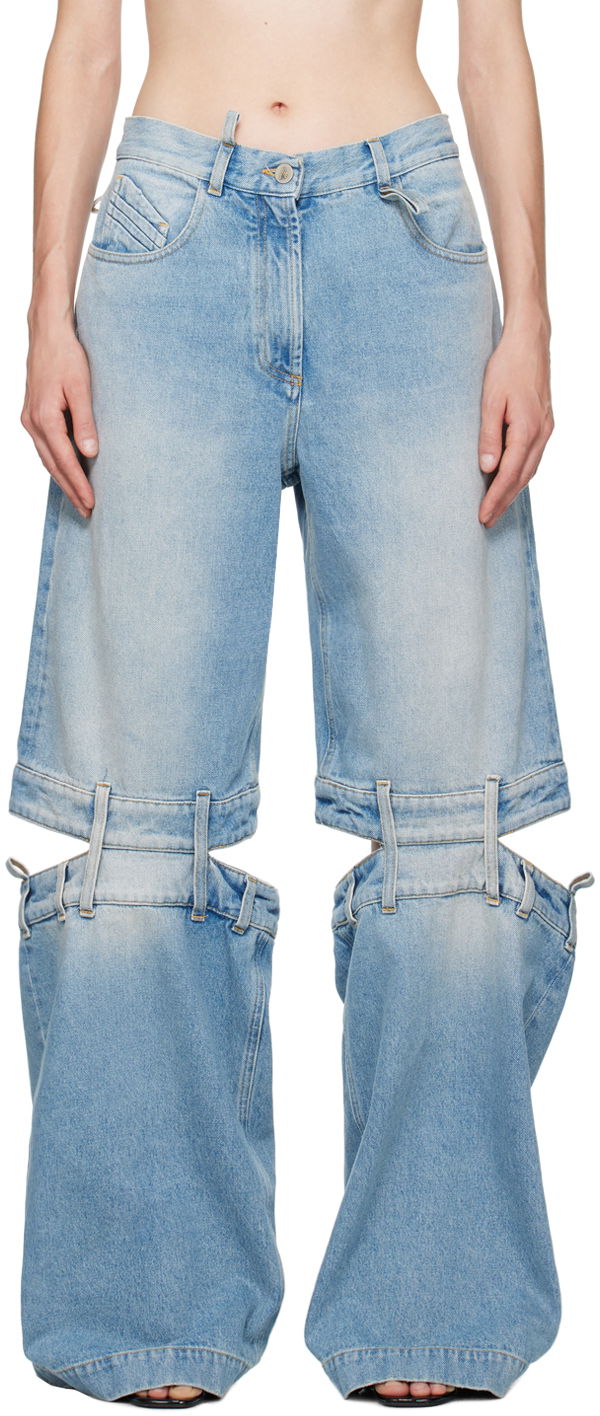 Kavbojke The Attico The Attico Long Leg Split Jeans Modra | 241WCP157 D073