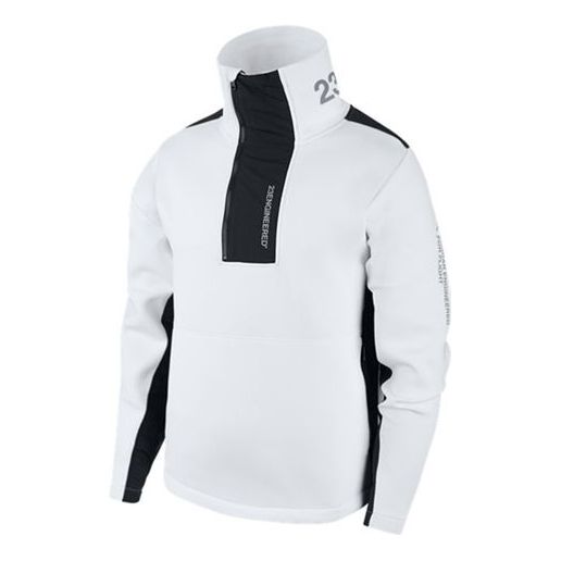 Pleteni pulover Jordan Jordan 23 Engineered Stand Collar Knit Half Zipper Bela | BQ5738-100