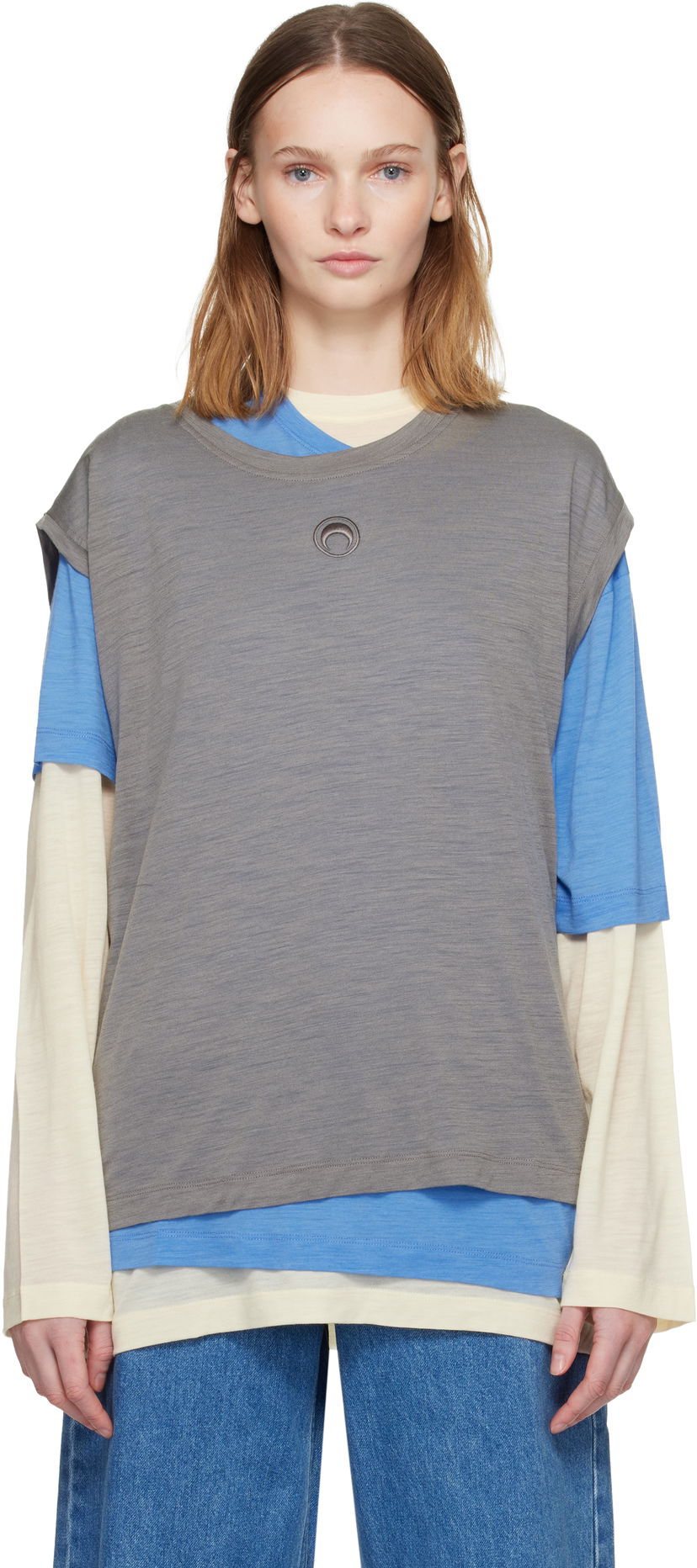 Majica Marine Serre Marine Serre Merino Jersey T-shirt Set Večbarvna | UTT011ARJER0023