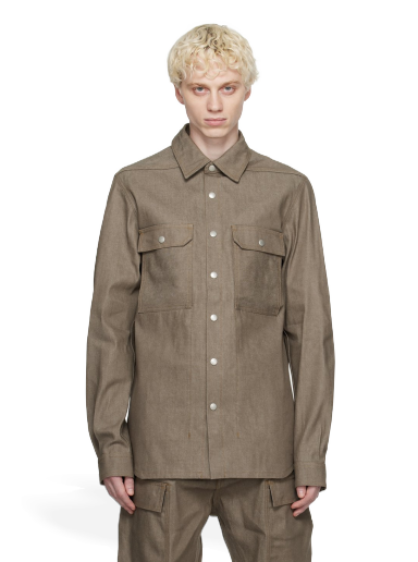 Srajce Rick Owens DRKSHDW Spread Collar Denim Shirt Zelena | DL02C3795 DJP