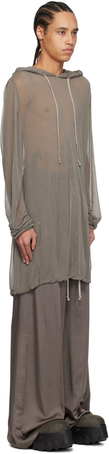 Pleteni pulover Rick Owens Rick Owens Hollywood Viscose Crepe Jersey Hoodie Siva | RR01E5285 JCR, 1