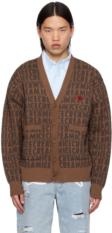 Pleteni pulover BBC IceCream ICECREAM Text Cardigan Rjava | IC24215, 0