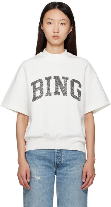 Pulover Anine Bing ANINE BING Jay 'Bing' Sweatshirt Bela | A-08-11002-OFW1, 0