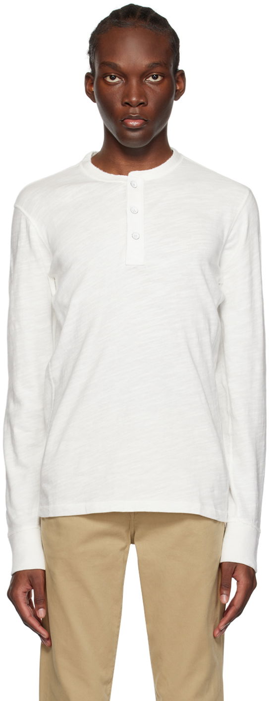 Majica rag & bone Rag & Bone Long Sleeve Henley Shirt Bela | M000T656G