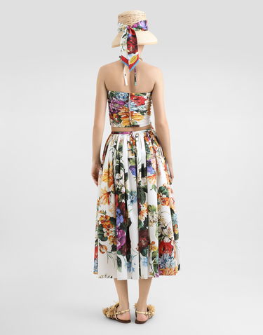 Krop-top Dolce & Gabbana Dolce & Gabbana Flower Bouquet-Print Halter Poplin Crop Top Večbarvna | F7AZ5THS5TRHA5PC, 2