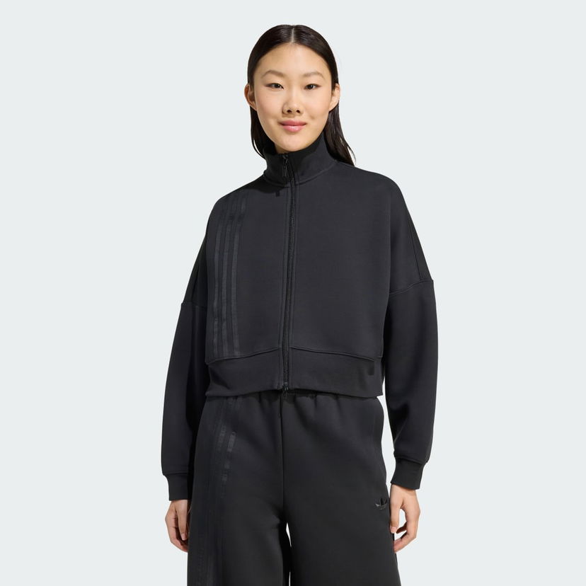 Pulover adidas Performance Off Placed 3-Stripes Zip-Up Sweatshirt Črna | JX2705