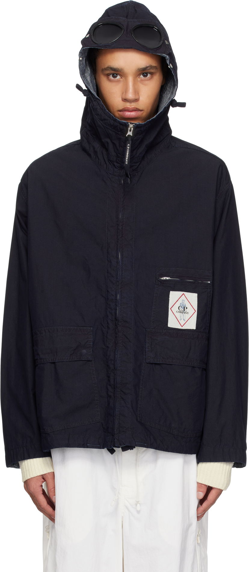 Vetrovka C.P. Company C.P. Company 50 Fili Goggle Hooded Jacket Mornarica | 18CMOW154A-110288W