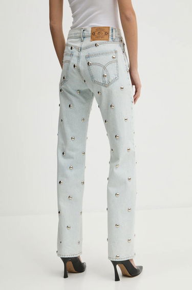 Kavbojke Fiorucci Fiorucci High-Waisted Studded Wide-Leg Jeans Modra | U01FMDJE075DN06DN08, 3