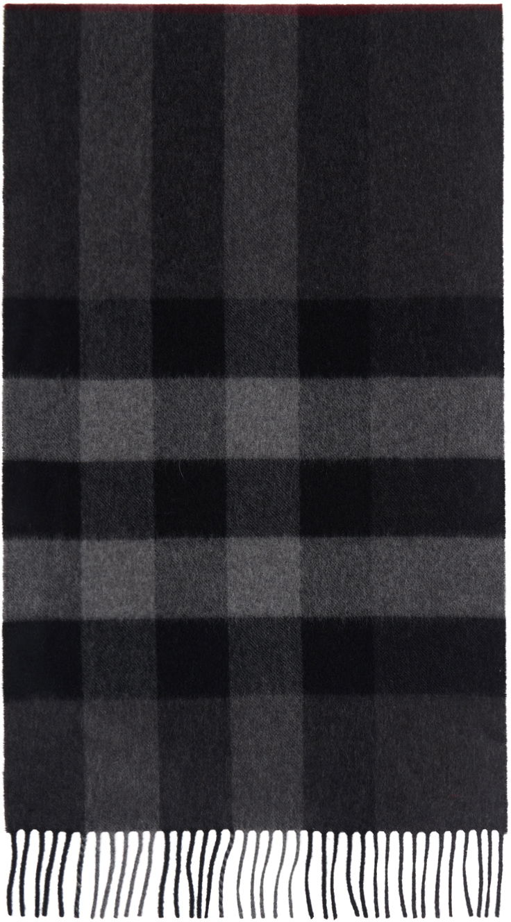 Šala Burberry Gray Check Cashmere Scarf Siva | 8077893