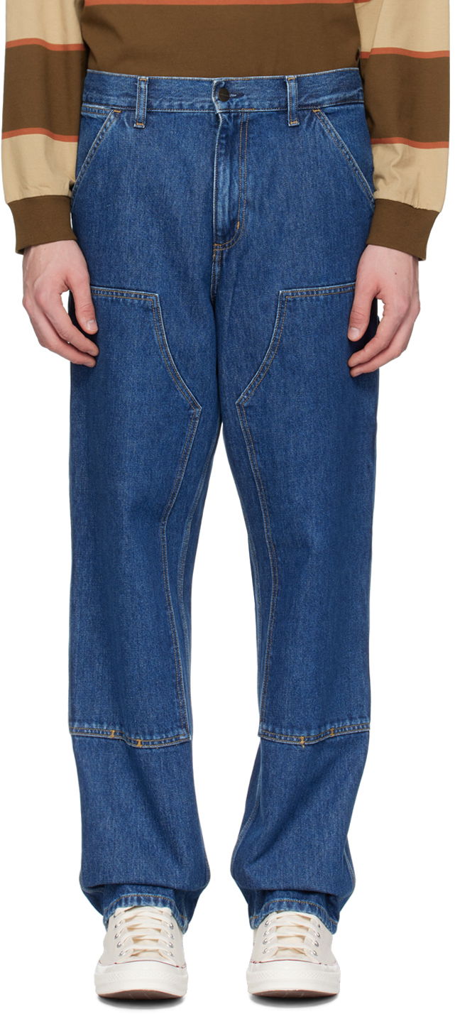 Kavbojke Carhartt WIP Double Knee Denim Jeans Modra | I032699