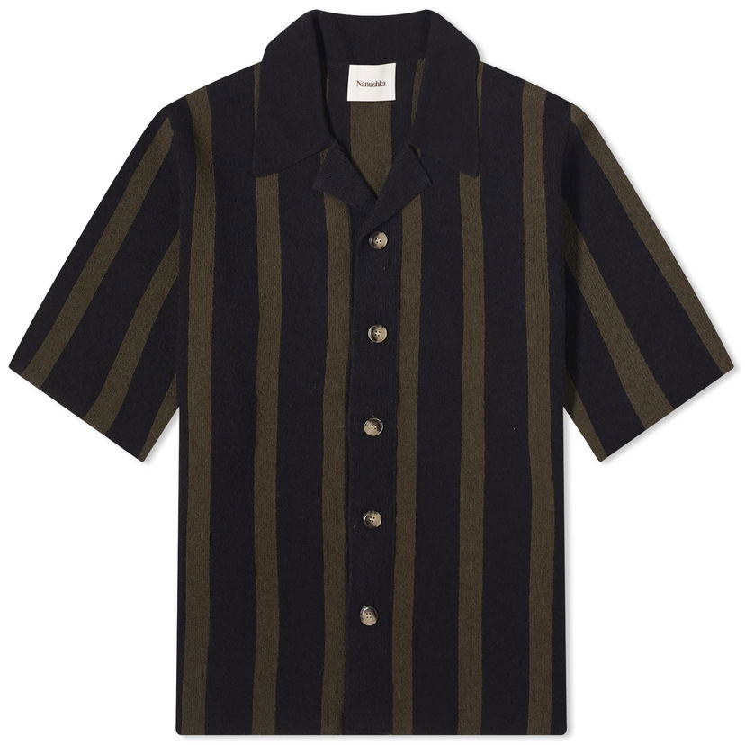 Srajce Nanushka Ziko Terry Stripe Vacation Shirt Črna | NM23PFSH01366