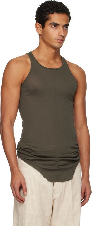 Majica brez rokavov Rick Owens Concordians Basic Rib Tank Top Rjava | RU02E1150 MR, 4