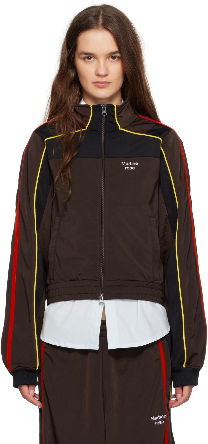 Jakna Martine Rose Martine Rose Shrunken Track Jacket Rjava | 137JT12722