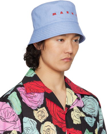Klobuk Marni Marni Embroidered Logo Denim Bucket Hat Modra | CLZC0110S0 UTC476, 1