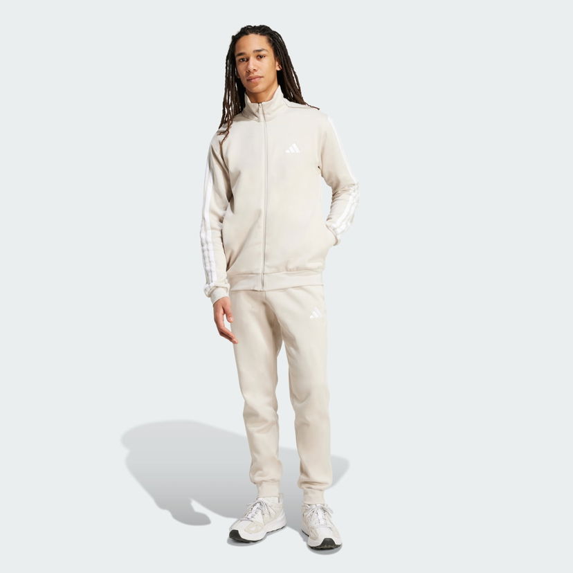 Trenirka adidas Performance Sportswear Basic 3-Stripes Fleece Tracksuit Bež | JX5547